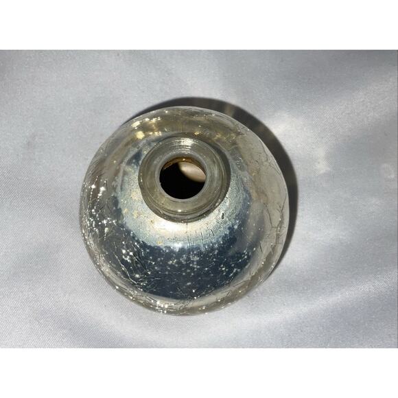 VTG VINTAGE NEW HOLMSPRAY SILVER CRACKLE GLASS PERFUME BOTTLE ATOMIZER IOB - Picture 6 of 12